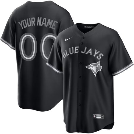 Men's Toronto Blue Jays Nike Custom Black Lights Out Replica Jersey